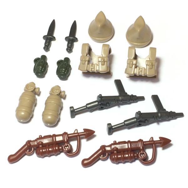 BrickWarriors 2.5 WW2 britische Kommando Armee Zubehör Set